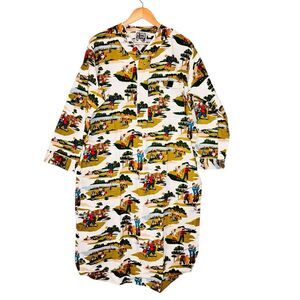 Vintage Joe Boxer Just Go to Sleep Womens Retro Golf Flannel Night Shirt S/M NWT